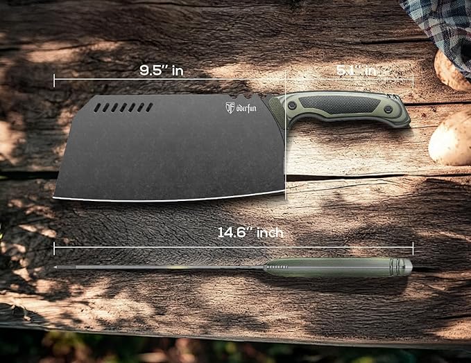 ODERFUN Meat Cleaver Butcher Knife 9 Inch, Bone Chopper,G10 Non-Slip Handle