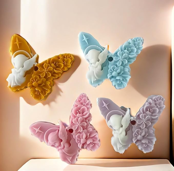 Lace Butterfly Silicone Soap Candle Resin Mold for Floral Car Air Freshener