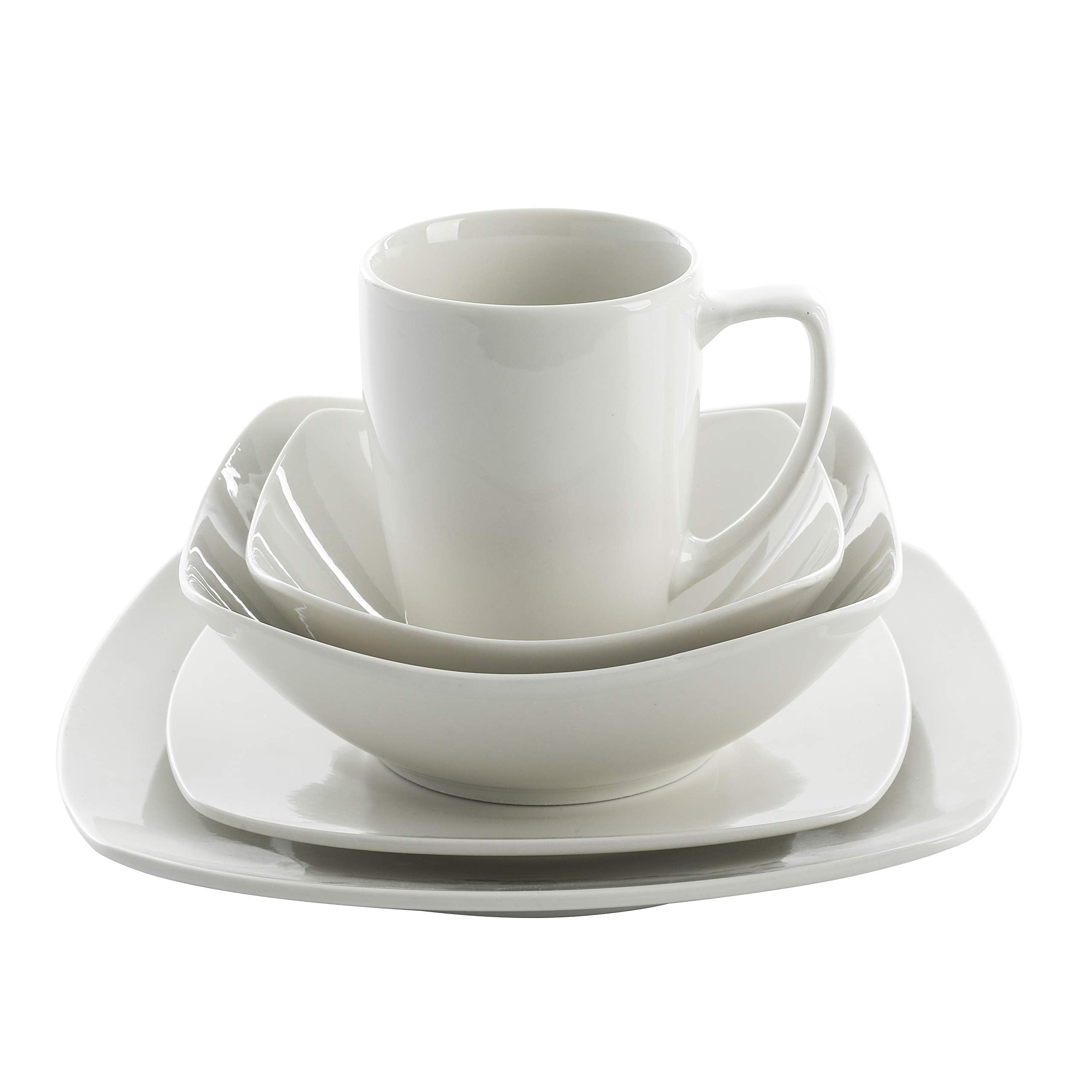 Gibson Home Zen Buffetware 39 Piece Dinnerware Set, White