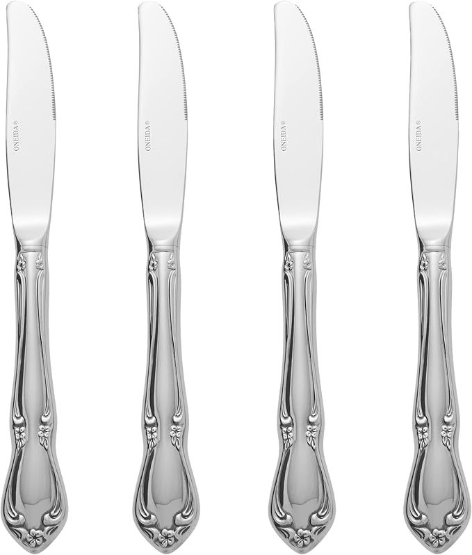 Oneida Chateau Dinner Knives Silverware Set for 4, Flatware