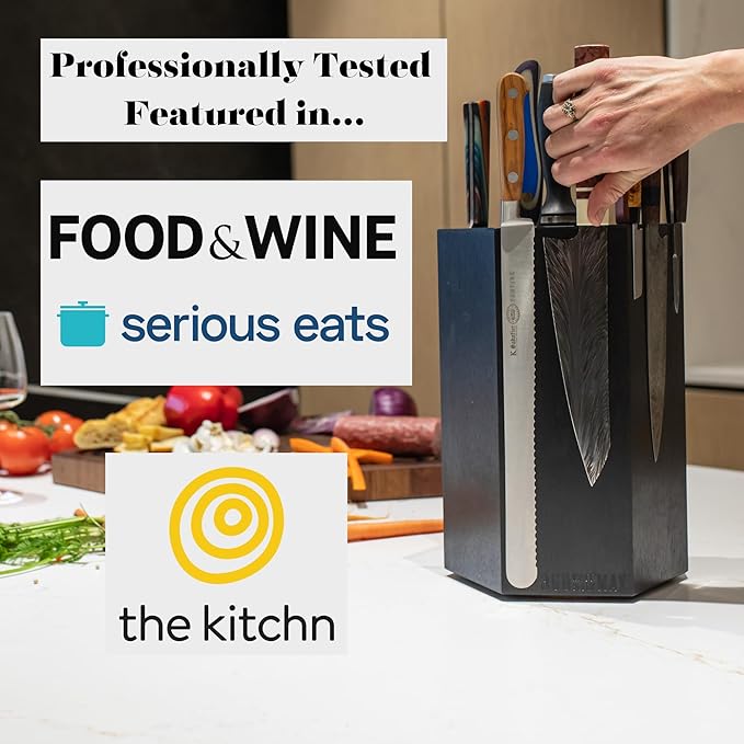360KnifeBlock® MAX (black) ROTATING Magnetic Knife Block