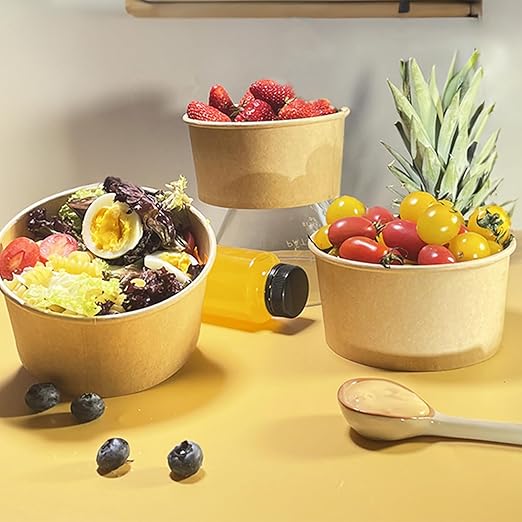 TOPtoper 80 Pcs 30 Oz【WITHOUT LIDS】 Large Paper Bowls Disposable Soup Bowls Bulk Plastic Free Party Supplies for Hot/Cold Food, Soup (30 OZ)