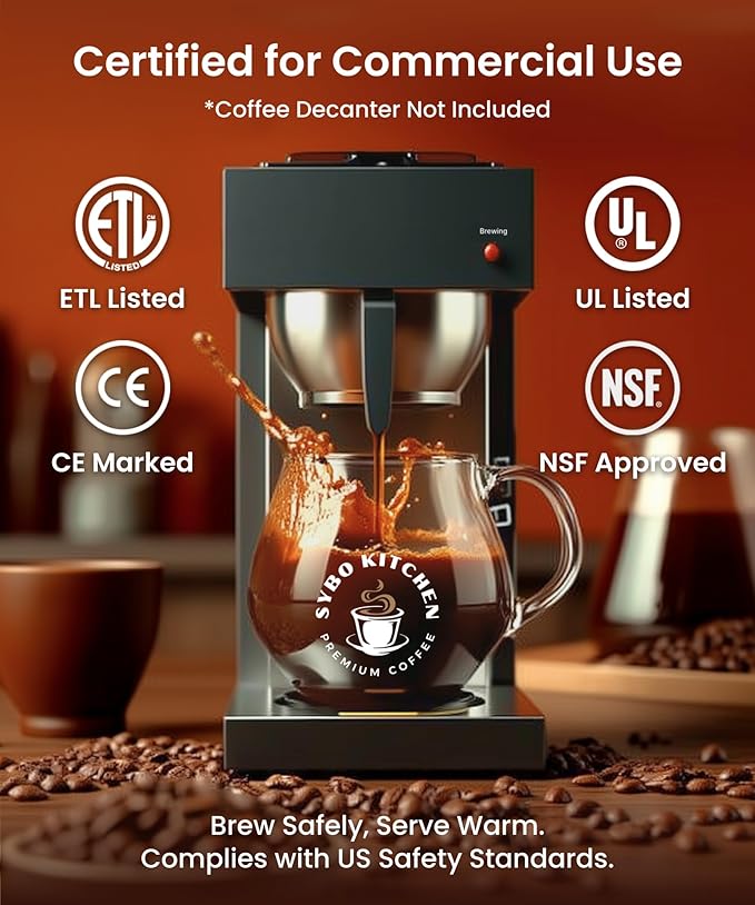 SYBO 12-Cup Commercial Pour Over Coffee Maker with 2 Warmers