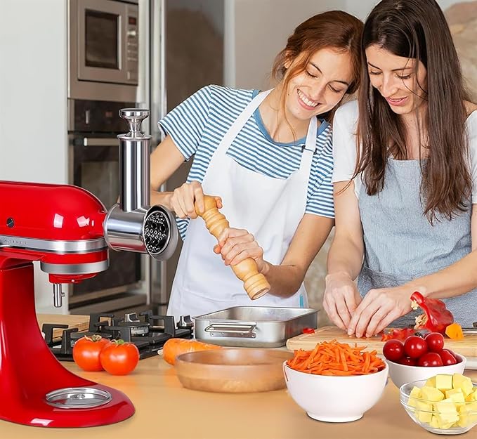 KINGEAGLE Stainless Steel Slicer Shredder Attachment For KitchenAid Mixer, Cheese Grater, Food Slicer, Accessories For KitchenAid, 6.9*5.4 Inch