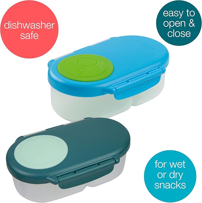 b.box Snack Box 2-Pack, Snack Containers for Kids, 1.75 Cup Kids Lunch Box