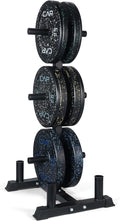 CAP 260lb Economy Speckled Olympic Bumper Plate Set with Storage Rack