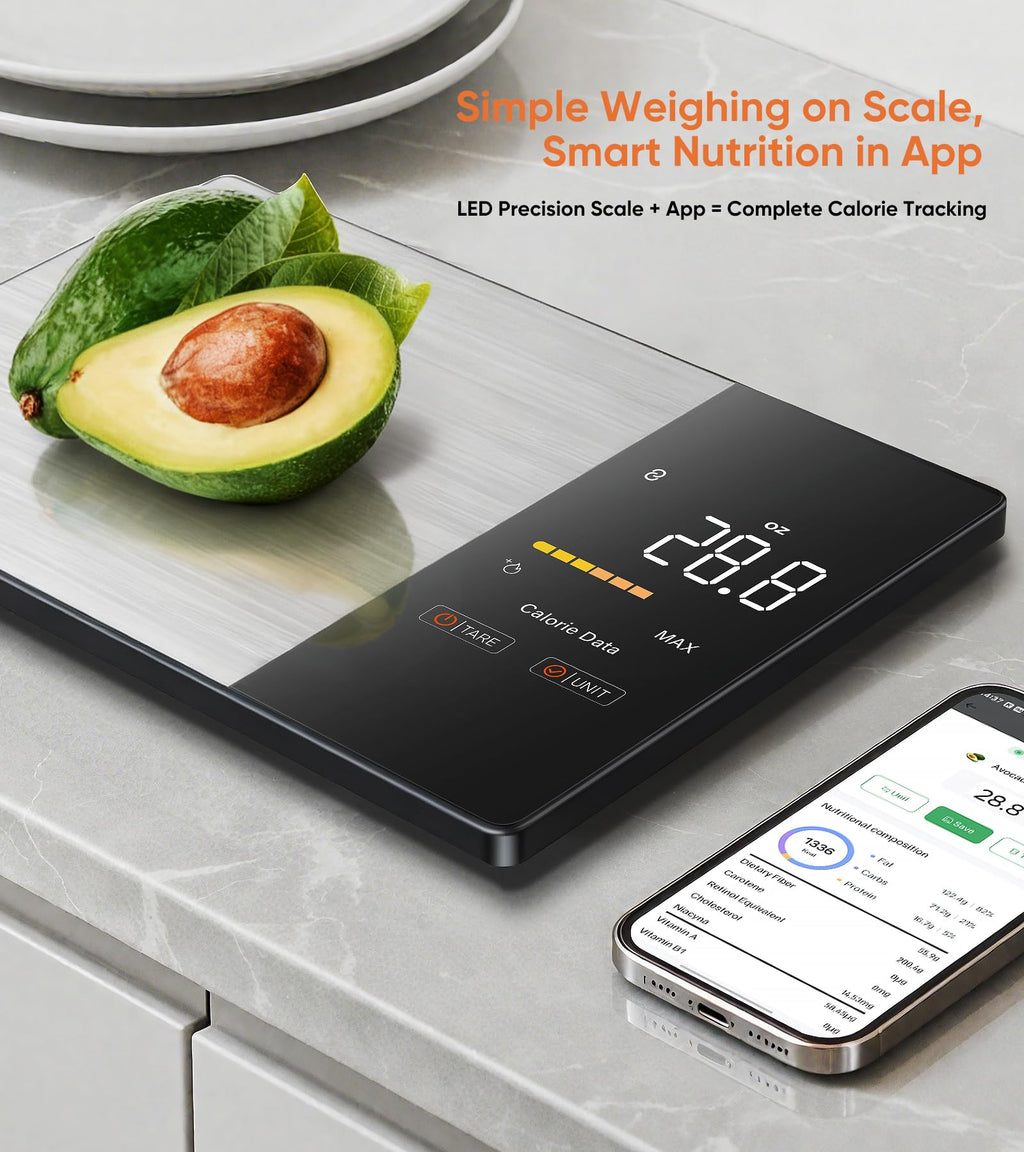 Food Kitchen Scale with Nutritional Calculator, Tracks 23 Nutrients