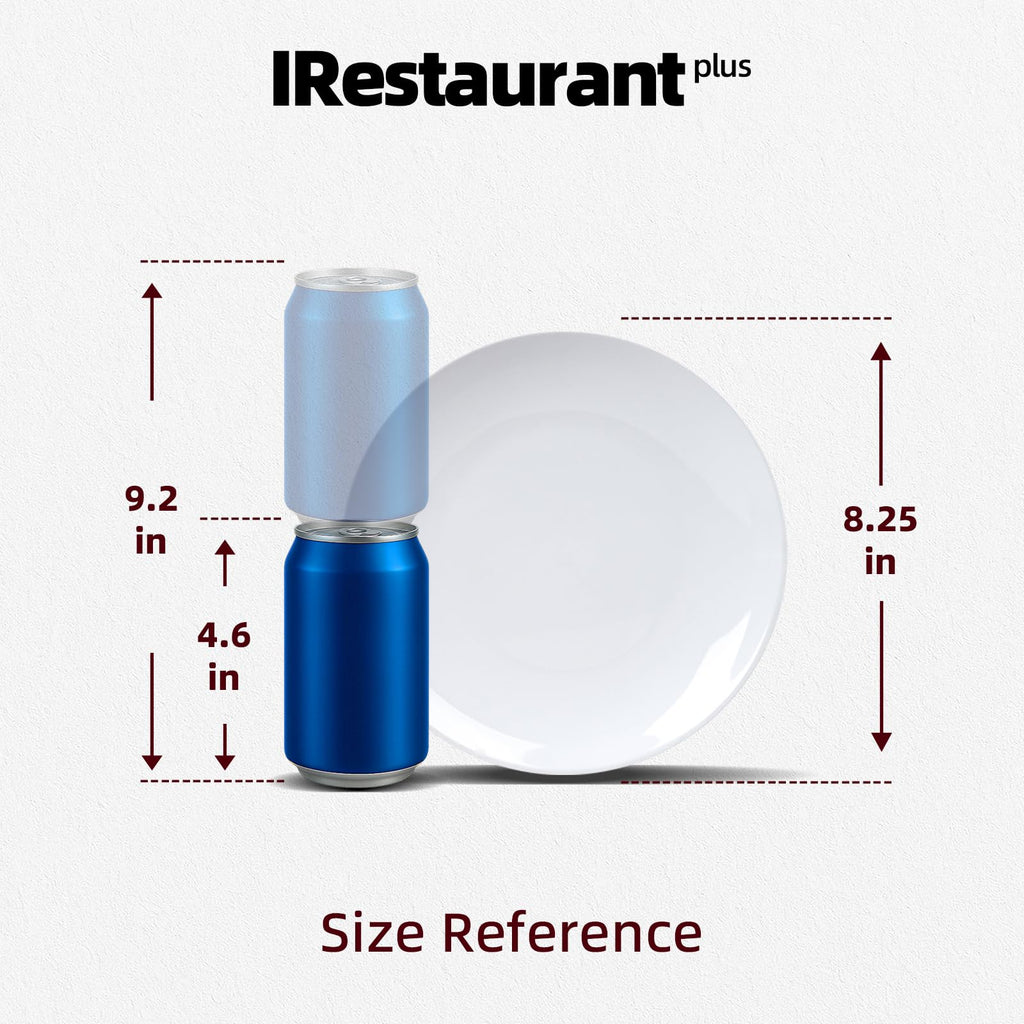 IRESTAURANT PLUS Stoneware Coupe Commercial Grade Dinnerware, Bright White Plate 8.25", Case of 24