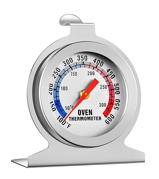Koimsec in Oven Thermometer for Grill Smoker BBQ 50-300°C/100-600°F, Instant Read Precision Stainless Steel Electric/Gas Oven Thermometers, Analog Thermometer Gauge for Kitchen Cooking Baking