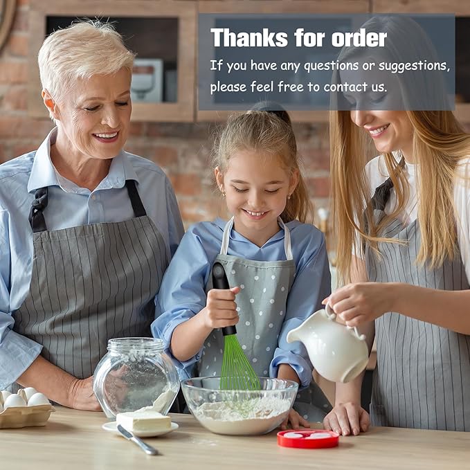 OYV Green Silicone Whisk Set of 3, 8/10/12 Inch, Dishwasher Safe