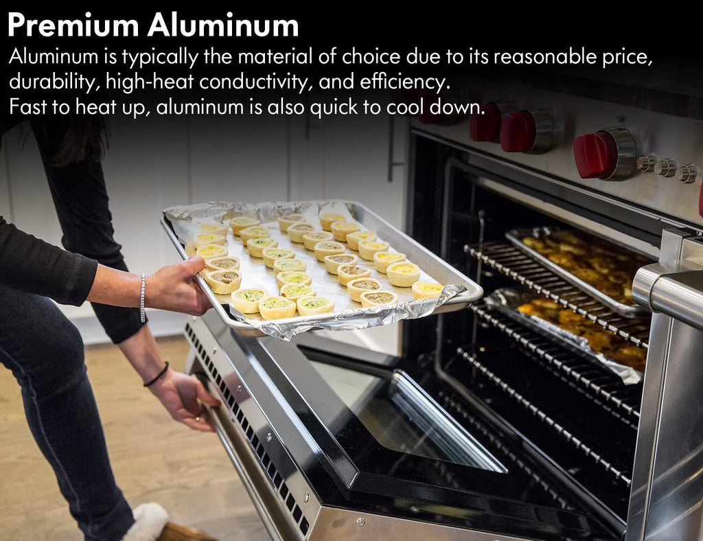 CURTA 12 Pack Aluminum Sheet Pan, NSF Listed Half Size 18 x 13 inch Commercial Bakery Cake Bun Pan, Baking Tray