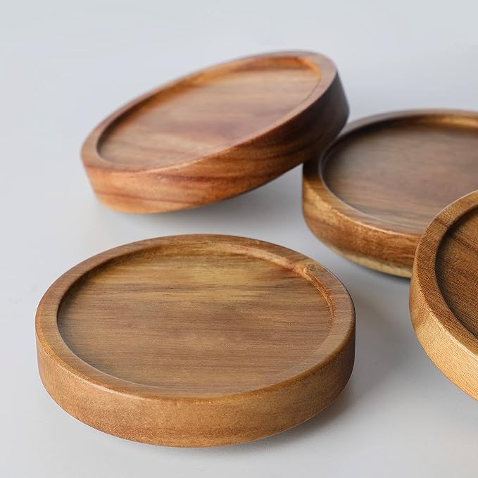 Homtop Glass Storage Jars Set with Airtight Wood Lids