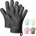 MAD SHARK Silicone Oven Mitts with Fingers Heat Resistant 450°F in Kitchen