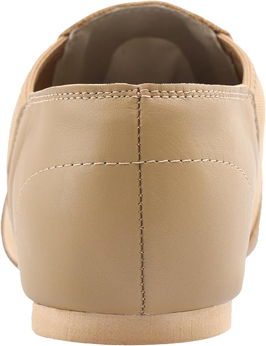 Linodes Leather Jazz Shoe Slip-on for Women Men Dance Shoes Brown 10.5M