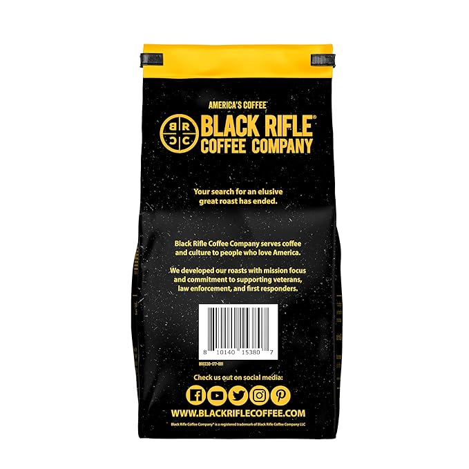 Black Rifle Coffee Dark Roast Ground Coffee Tactisquatch 18 oz