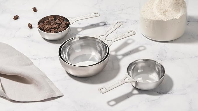Le Creuset Stainless Steel Batch-Baking Measuring Cups, Set of 4