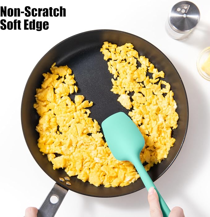 Doosu 600°F High Heat Silicone Spoon Spatula for Cooking (Aqua Sky, 11.4in)