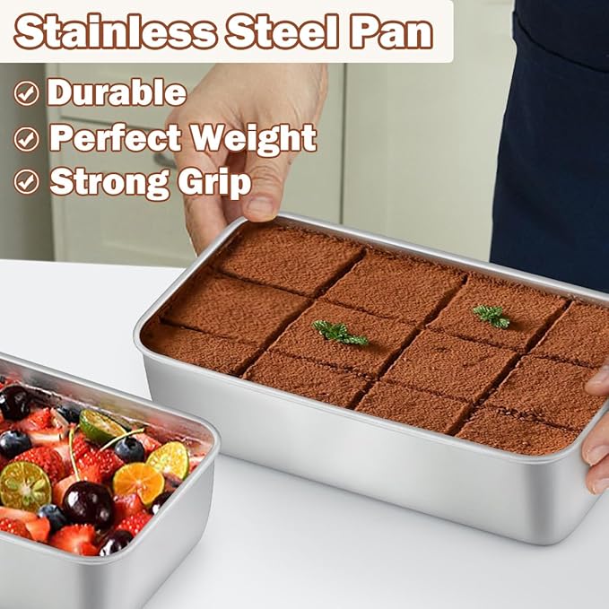 LIANYU 16 Pack 9x5Inch Loaf Pan for Bread Baking, Stainless Steel Bread Pan