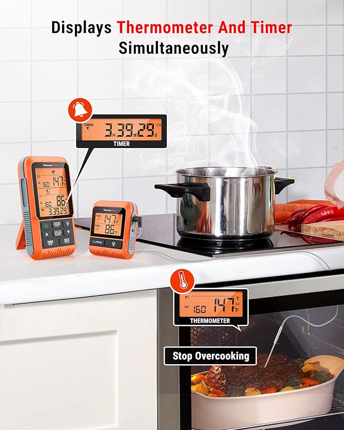 TempPro TempSync 500FT Wireless Meat Thermometer for Grilling and Smoking