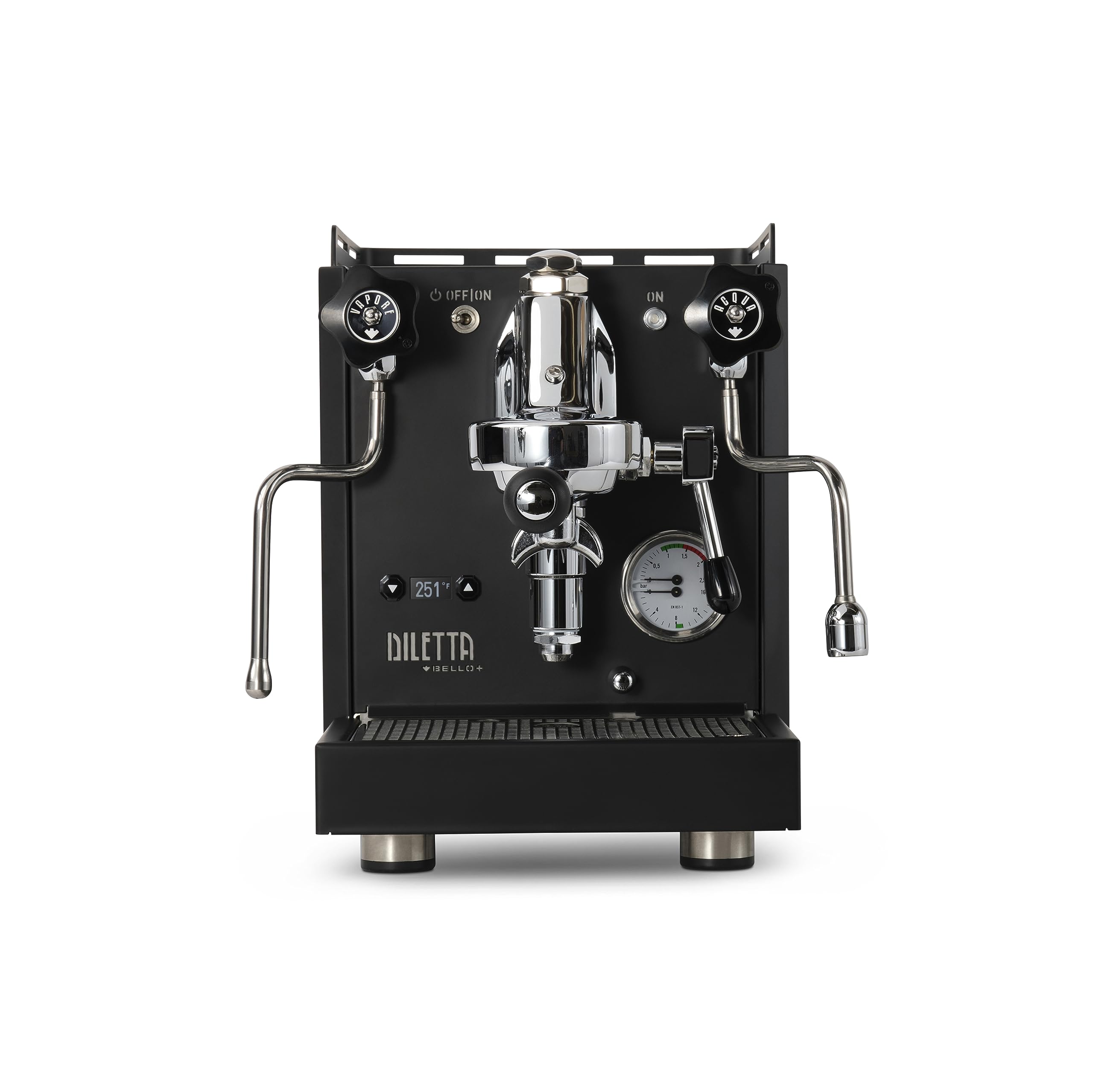 Diletta Bello+ Espresso Machine | E61 | PID Temperature Control | Shot Timer | Programmable Preinfusion | Handmade In Italy (Black)