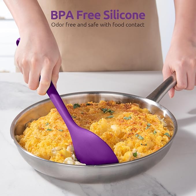 U-Taste Silicone Cooking Spoon, 13.3" Long Large Mixing Spoon, Purple