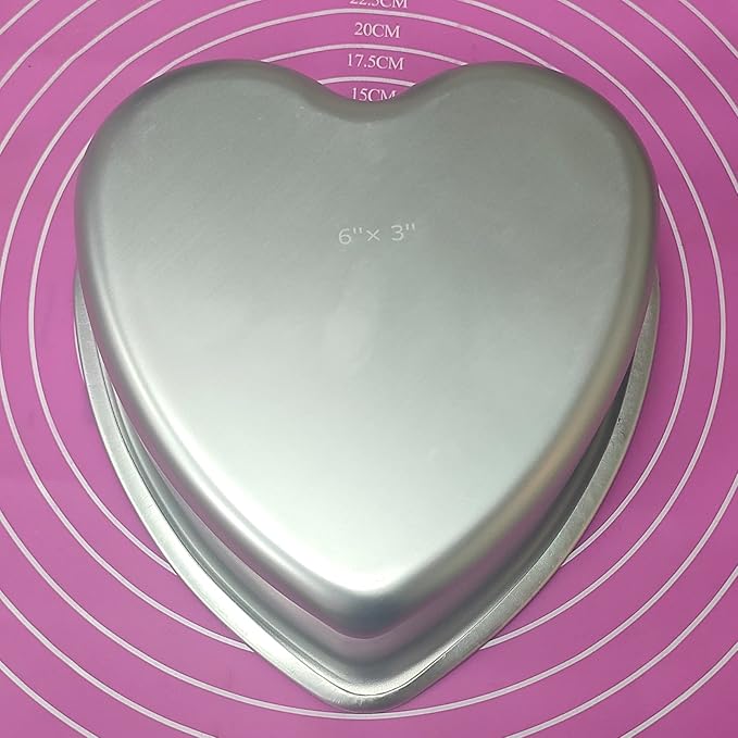 kefyixc Heart Shaped Cake Pan - 6x3 Inch Aluminum Cake Tin for Weddings, Parties, and Family Occasions Make cake pans for 1-2 servings, heart-shaped small cake pan