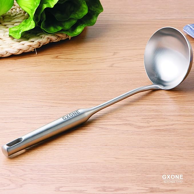 Soup Ladle,304 Stainless Steel Cooking Ladle with Long Handle,3.9 Inch