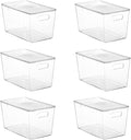 Vtopmart 6 Pack Clear Stackable Storage Bins with Lids, XLarge