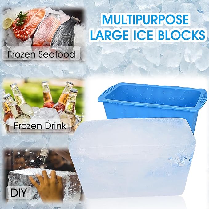 4PC Extra Large Ice Cube Molds, Giant Ice Block Molds, Silicone Ice Maker
