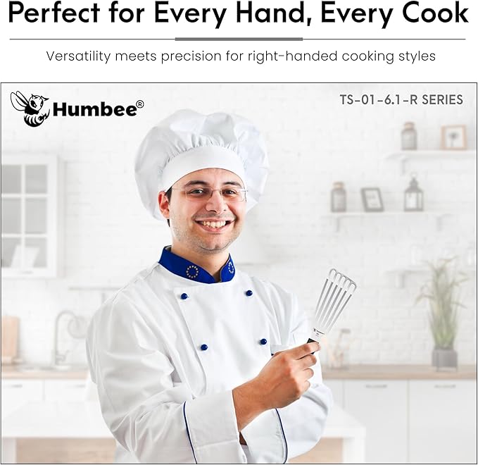 HUMBEE 6 Inches Fish Turner, Slotted Fish Spatula Dishwasher Safe NSF, Shovel Black