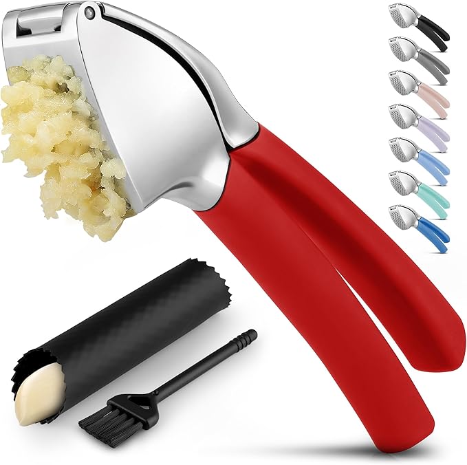Zulay Kitchen Metal Comfort Grip Garlic Press