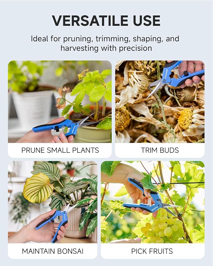 Fondwell 6.5" Small Pruning Scissors for Indoor Plant Micro Garden Clippers