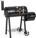Captiva Designs Charcoal Grill with Offset Smoker for Outdoor Barbecue