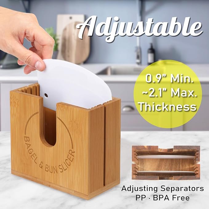Large Adjustable Bagel Slicer Holder