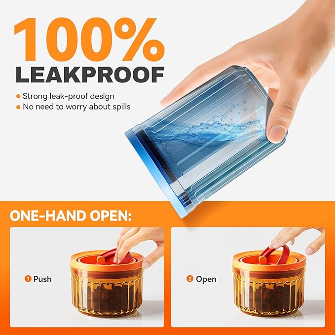 THKAILAR 6-Pack Small Food Storage Containers with Airtight Snap-Lock Lids