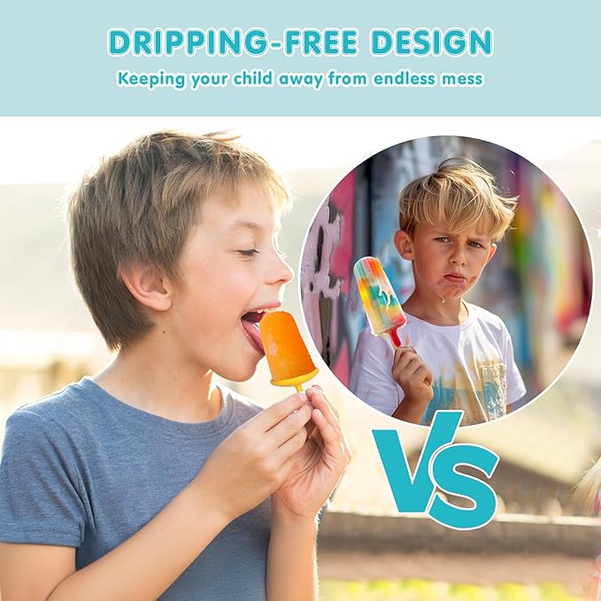 Silicone Popsicle Molds for Toddlers, 8-Cavity Mini Popsicle Molds