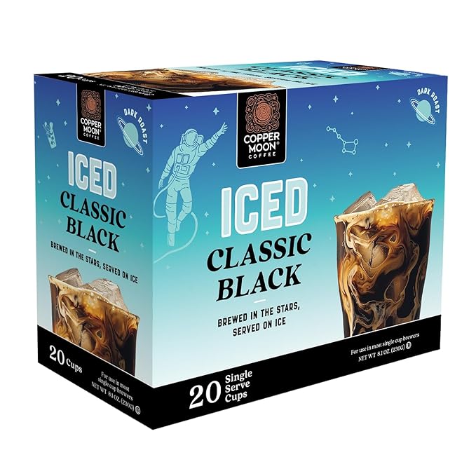 Copper Moon K-Cup Coffee Pods, Medium Roast Classic Brew Over Ice, 20 Count