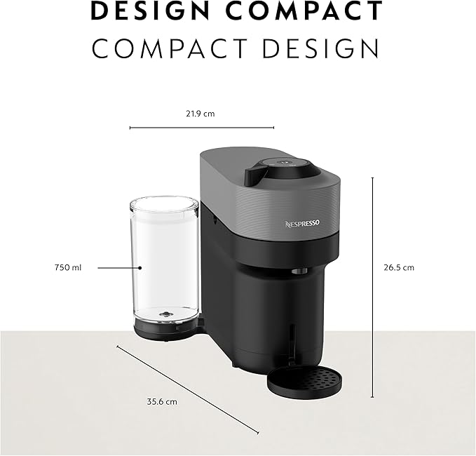 Nespresso Original Vertuo Pop+ Coffee & Espresso Maker by Breville, Grey
