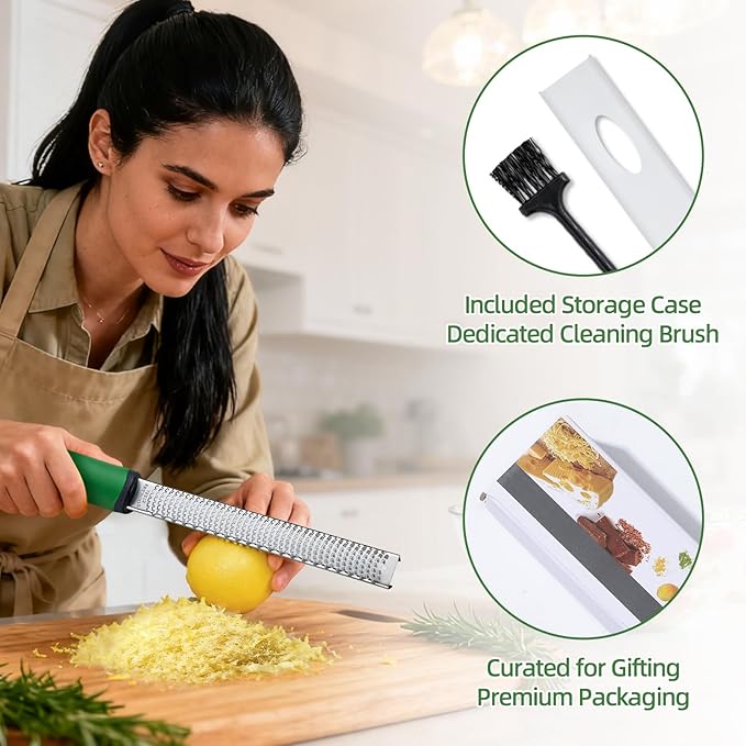 Koythin Green Handle Stainless Steel Citrus Zester Grater