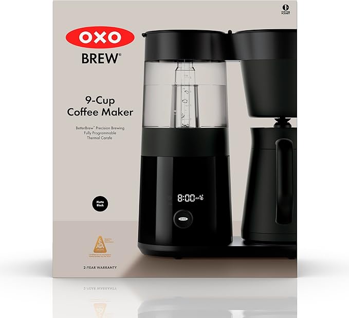 OXO Brew 9-Cup Drip Coffee Maker – Programmable Machine, Matte Black