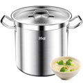 Large Stock Pot - 35QT Stainless Steel Stockpot with Lid, Heavy Duty Tri-Ply Bottom Commercial Grade Stock Pot - Big Pots for Cooking Soup Stew Canning Cooking Pots Even Heat Distribution