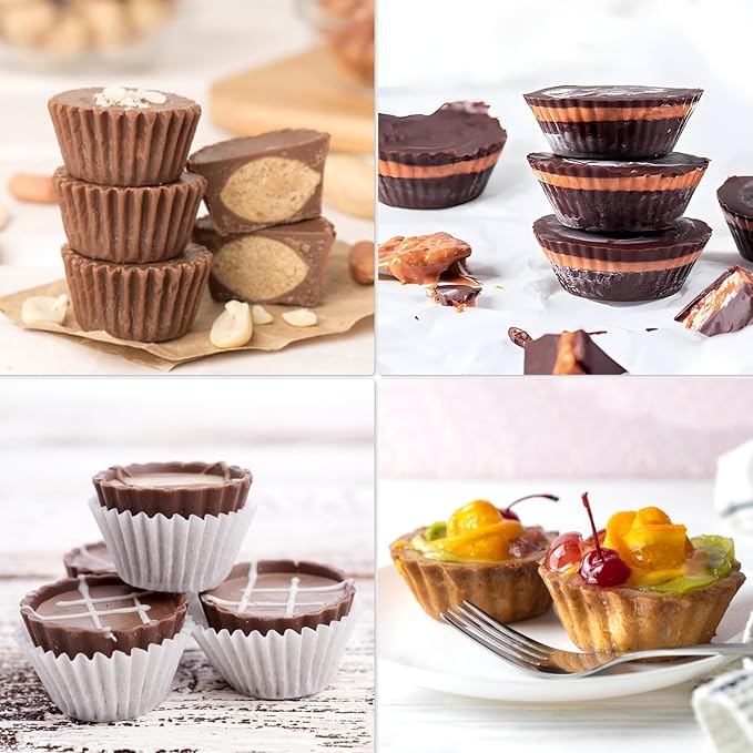 CLUEWR Peanut Butter Cup Silicone Molds, 3 PCS, 12 Cavity