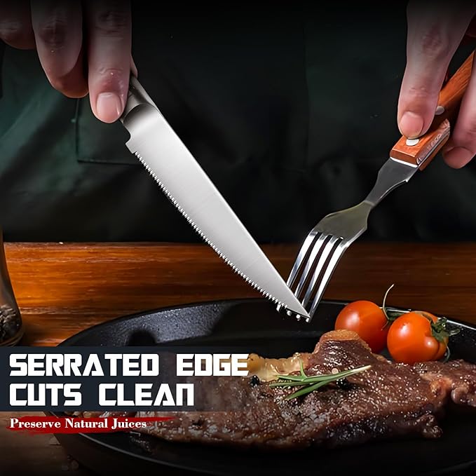 DRAGON RIOT 2-Piece Japanese Stainless Steel Steak Knife Set | Japanese Stainless Steel, Serrated Edge, For Steak and Everyday Table Dining