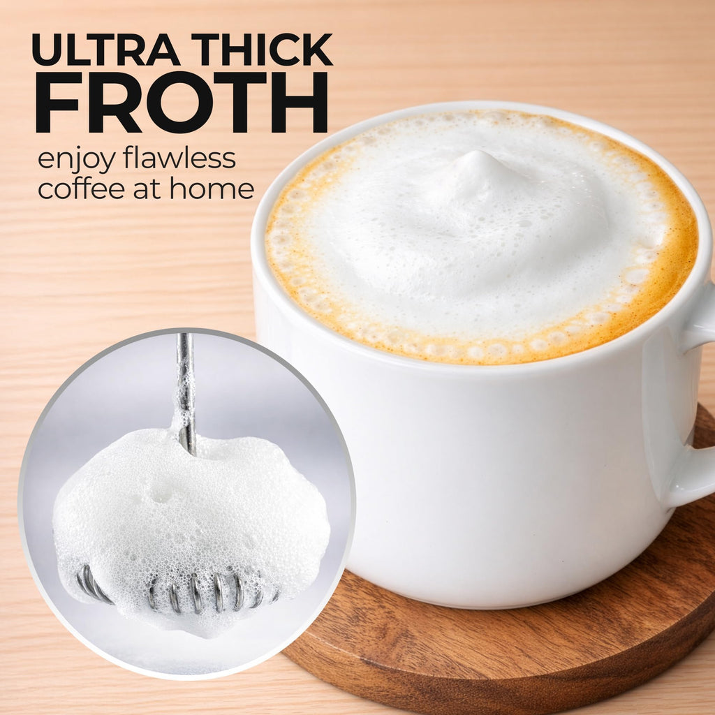 Zulay Froth N Go Milk Frother – Rechargeable 3-in-1 Handheld Frother Wand with Travel Case & USB-C Charger – Single, Double & Egg Whisk for Latte, Cappuccino, Matcha, Protein Shakes – Dragonfruit