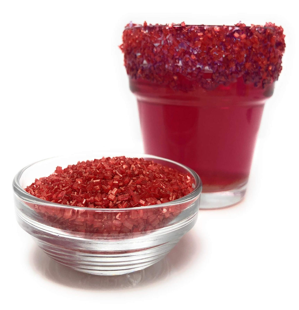 Snowy River Natural Cocktail Sugar Rimmer - Kosher Certified Naturally Colored Beverage Rimming Sugar for Cocktails, Margaritas, Drinks (Red, 80oz)