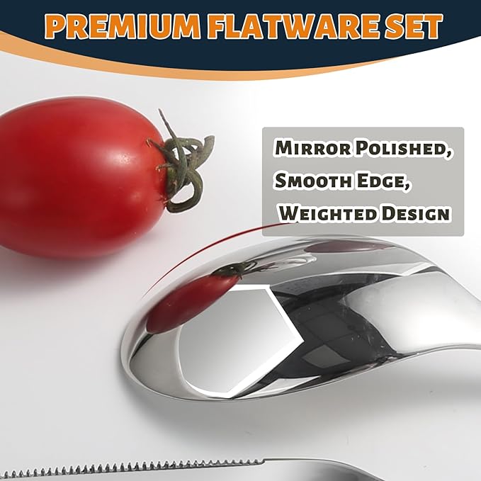 Silverware Set for 6, Heavy Duty Stainless Steel Silverware Set,30 Piece