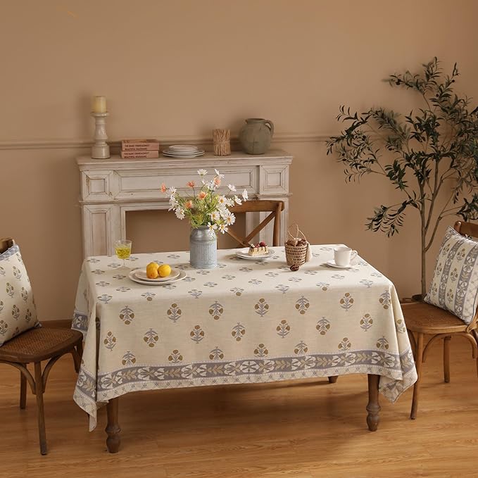 patdrea Vintage French Linen Tablecloth,Rectangular,79"x55"-Istana A