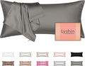 LYSHIN Silk Body Pillow Case with Zipper, Body Pillow Pillowcase, Dark Grey