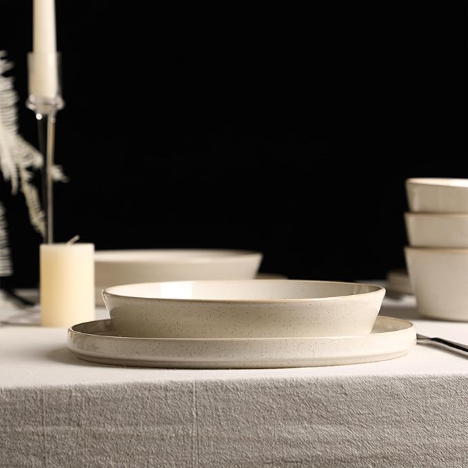 Claire Stoneware Pasta Bowl Set - White