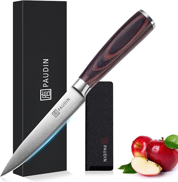 PAUDIN Kitchen Utility Knife, 5 Inch Chef Knife Fruit Knife, Gift Box